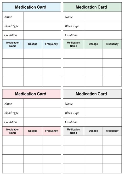 7 Best Images of Printable Medication List Card - Free Printable ...