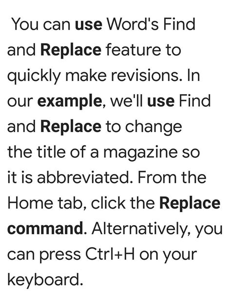 what is the use of replace command in document? - Brainly.in