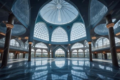 Modern glass dome mosque | Premium AI-generated image
