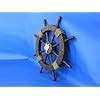 Buy Handcrafted Model Ships Rustic Wood Finish Ship Wheel with Palm ...