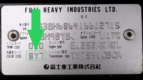 Image result for Subaru Color Code