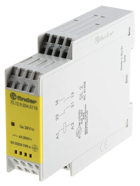 7S.12.9.024.5110 Finder | Finder DIN Rail Force Guided Relay, 24V dc ...