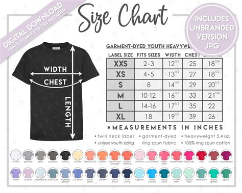 Youth Small Size Chart - Peng IN