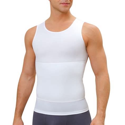 Mens Compression Shirt Slimming Body Shaper Vest Workout Tank Tops Abs ...