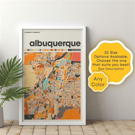 Albuquerque City Map New Mexico City Map Wall Art, Printable Urban Map ...