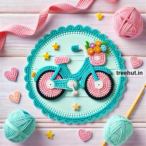 Crochet Bike Applique Ideas with Leftover Yarn