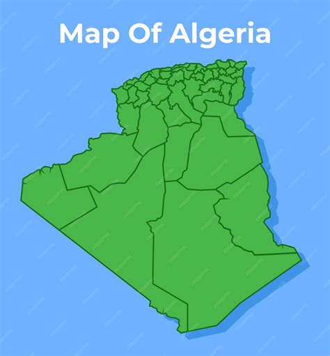 Premium Vector | Detailed map of algeria country in green vector illustration