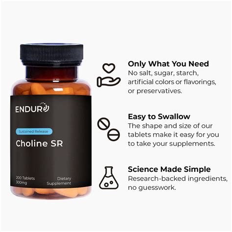 EnduranceProducts Endur Choline L(+) Bitartrate, Brain & Liver Support ...