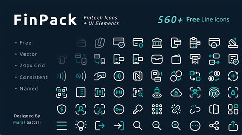 FinPack – 560+ Fintech Line Icons | Figma