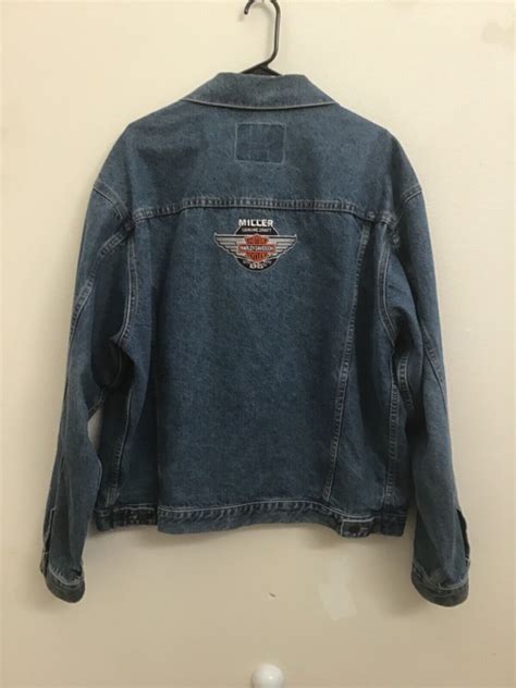 Harley Davidson Denim Jacket XL Miller Genuine Draft … - Gem
