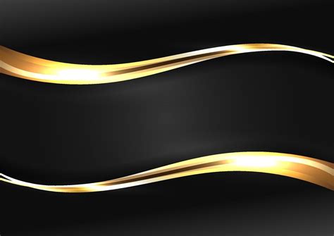 Abstract luxury template gold wave line with lighting effect on black background 2124713 Vector ...