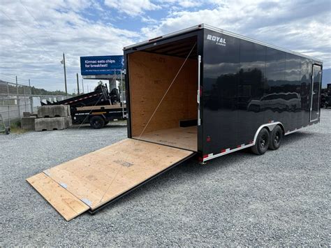 2026 Royal Cargo 8.5x24 V Nose Car Hauler Cargo / Enclosed Trailer 11,400lb GVW Gloss Black Ramp ...