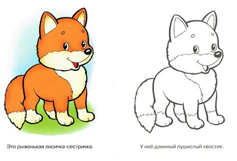 Картинка лиса для детей распечатать цветная