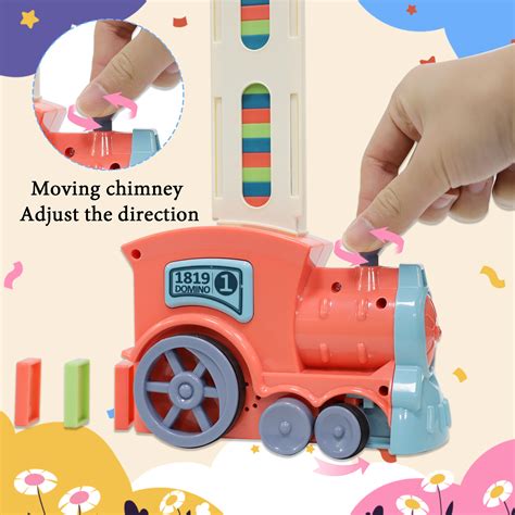 Buy 2023 Upgrade Electric Domino Train Toy Set, Creative Automatic ...