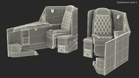 3D Airbus A330-300 Delta One Business Class Seats Side | 3D Molier ...