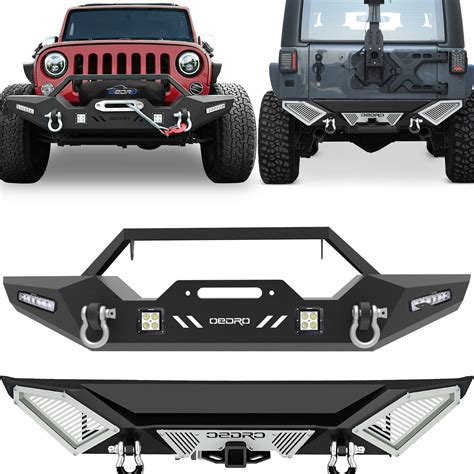 Snapklik.com : OEDRO Front And Rear Bumpers, Compatible For 2007-2018 Jeep Wrangler JK ...