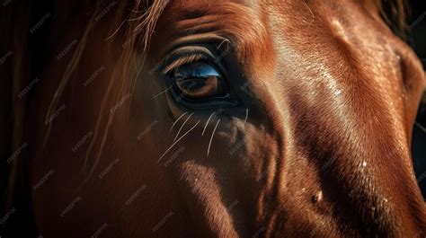 Premium AI Image | A close up of a horse's eye with a dark brown spot ...