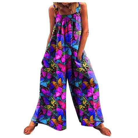 Purple Pants for Women Fall Summer Flower Graphic Loose Fit Brunch Thin ...