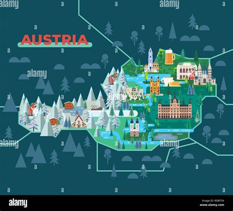 Travel map with landmarks of Austria Stock Vector Image & Art - Alamy