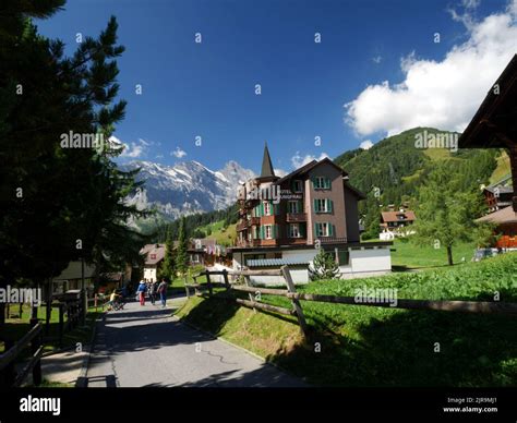 A street in Murren, Bernese Oberland, Switzerland Stock Photo - Alamy