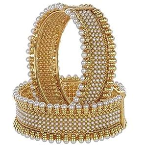 Buy Jewels Galaxy Designer American Diamond Gold Plated Bangles for ...