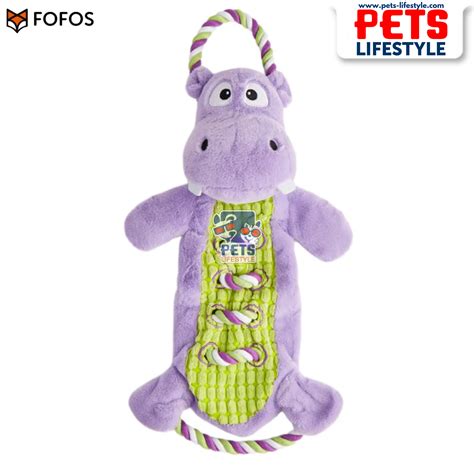 Buy FOFOS Hippo Rope Tug Dog Toy | Squeaker + Rope Limbs | Soft Plush ...