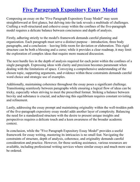 Image result for 5 Paragraph Expository Essay Example