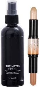 BTNT POPULAR MATE FINISH MAKEUP FIXING FIXER WITH 3D BALM CONTOUR ...