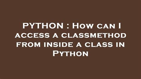 Image result for YouTube Python Class Method