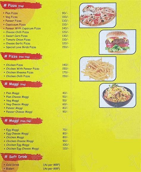 Menu at Cafe Love Birds, Pimpri-Chinchwad, Shop No.E-3