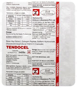 Tendocel Capsule 15 - Uses, Side Effects, Dosage, Price | Truemeds