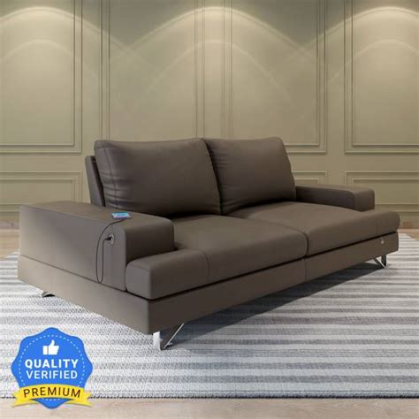 Durian Benjamin Grey Leatherette 3 Seater Sofa - Price History