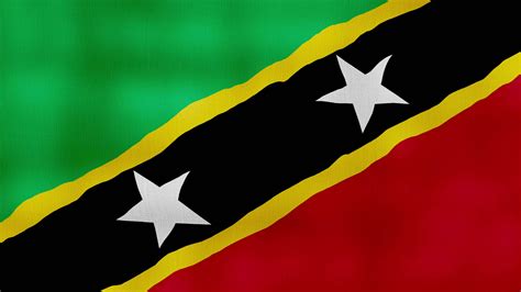 Saint Kitts and Nevis flag waving cloth Perfect Looping, Full screen ...