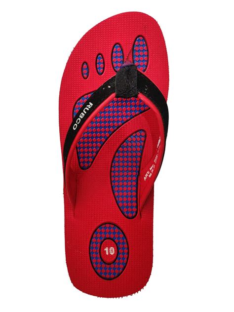 Buy RUBCO Promito Rubber Chappal (Red, Size- 9) at Amazon.in