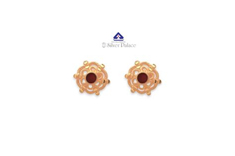 916 Gold With Kanche Collections Red Stone Studded Traditional Earr ...