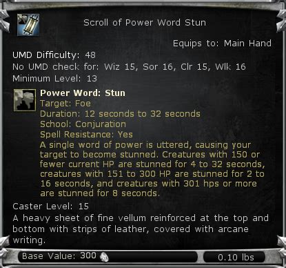 Item:Scroll of Power Word Stun - DDO wiki