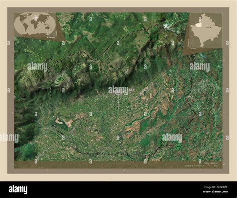 Istog, municipality of Kosovo. High resolution satellite map. Locations and names of major ...