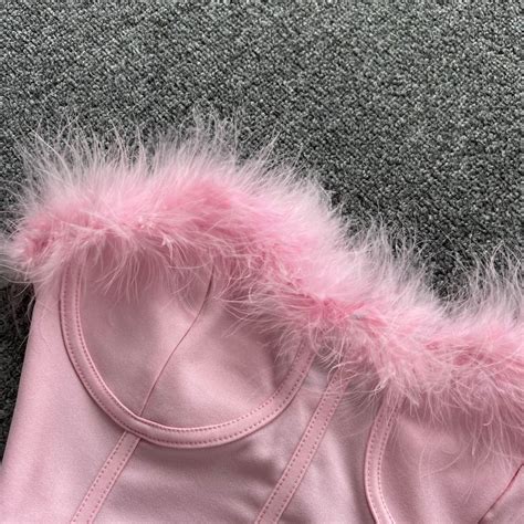 Miranda Strapless Bustier with Feather – TrenBee