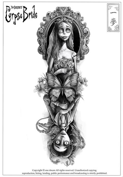 Image result for Tim Burton Corpse Bride Tattoo Stencils