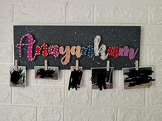 IMI Studios Colorful Wooden String Art Nameplate (18in*6.5in) - Maximum ...