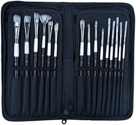 Kabeer Art 15 Pcs Paint Brush Set includes Pop-up Carrying Case with 1 ...