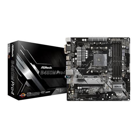 ASRock B450M Pro4 | AM4 | M-ATX Form Factor - Motherboard