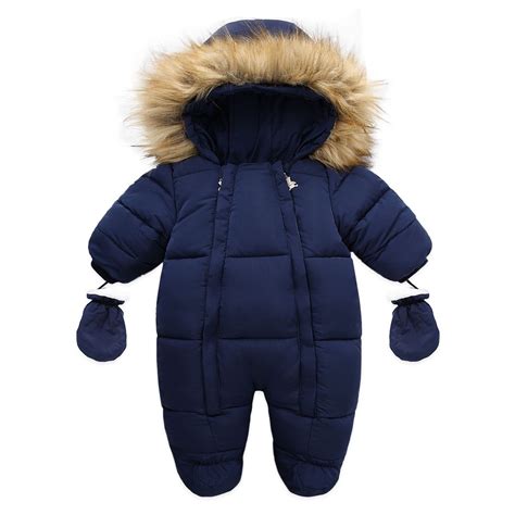 Baby Girl Boy Winter Snowsuit Toddler Jacket Clothes Zipper Jumpsuit ...