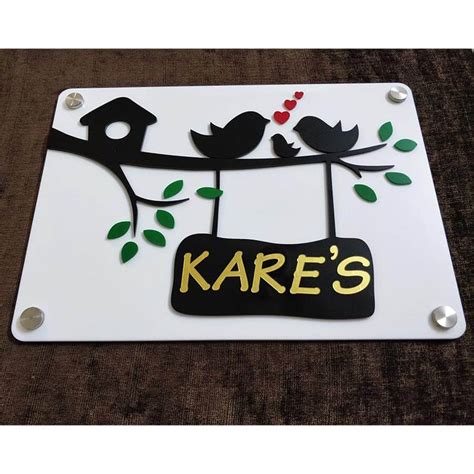 Buy Birds Nest Acrylic Nameplate with Solid Letters Online
