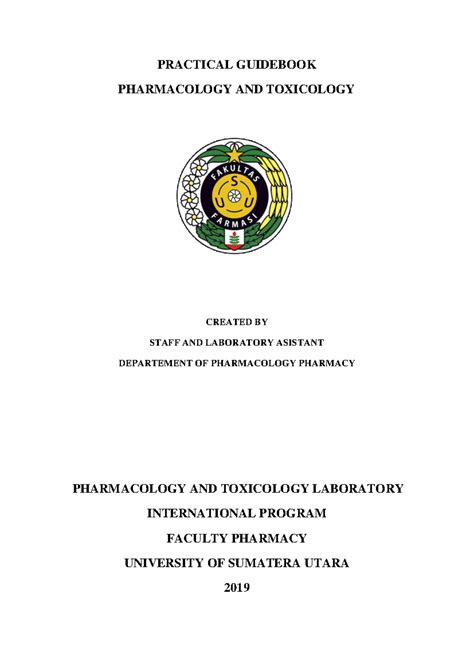 Practical Guidebook Pharmacology and Toxicology - PRACTICAL GUIDEBOOK ...