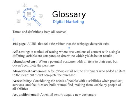 Glossary - Glossary Digital Marketing Terms and definitions from all ...