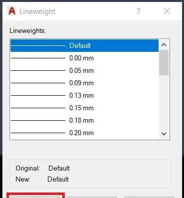 Image result for AutoCAD Line Weight Chart