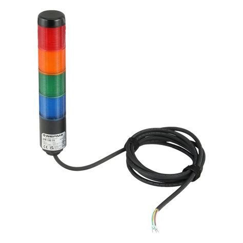 WERMA, 4 Tier, Blue/Green/Red/Yellow, Tower Light Assembly - 452U10 ...