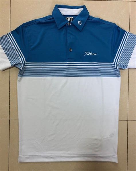 Footjoy Titleist Polo Golf Shirt Size L (Athletic Fit) Blue/White - NWT ...