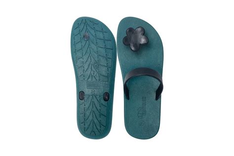 Poppi Flora Green Sole Black Strap – Kameleo